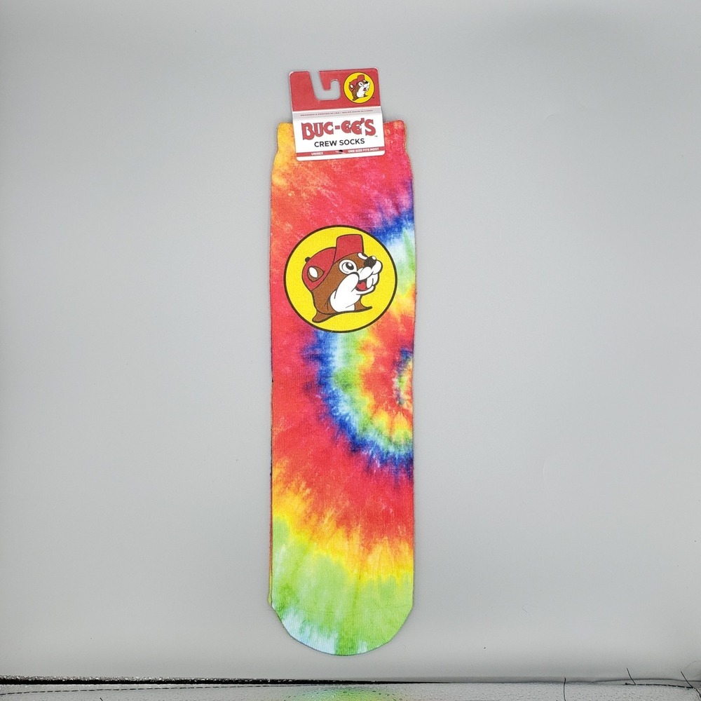 Buc-ees Tie Dye Crew Socks One Size NWT‎ New